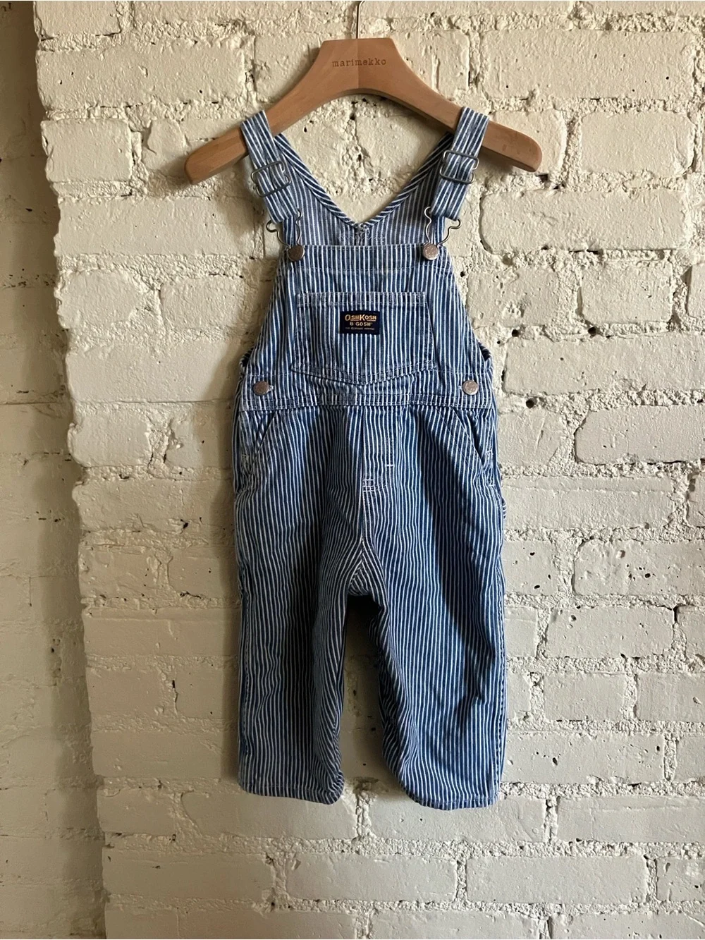 Vintage OshKosh B’gosh Vestbak hickory stripe overalls size 24 m
